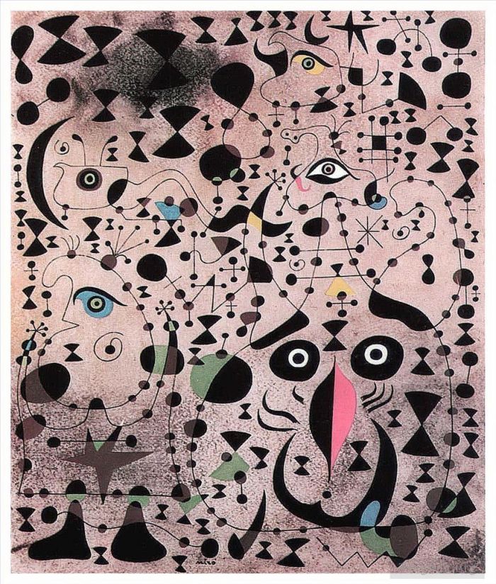 Joan Miró Types de peintures - Le bel oiseau révélant l’inconnu à un couple d’amoureux