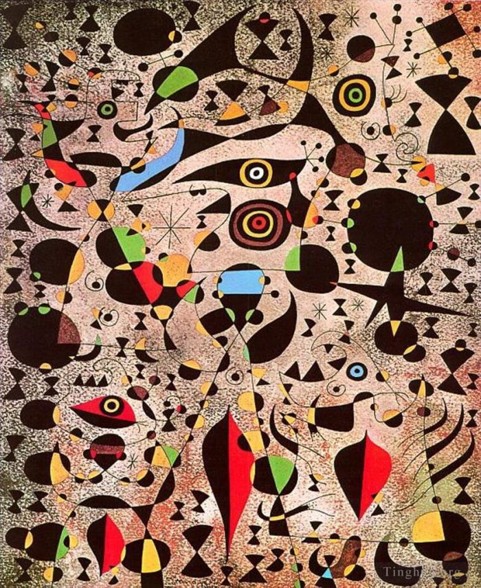 Joan Miró Types de peintures - Femme entourée par le vol d'un oiseau