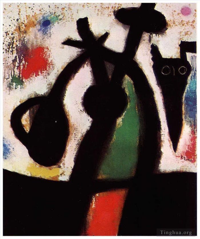 Joan Miró Types de peintures - Femme et oiseau dans la nuit 2