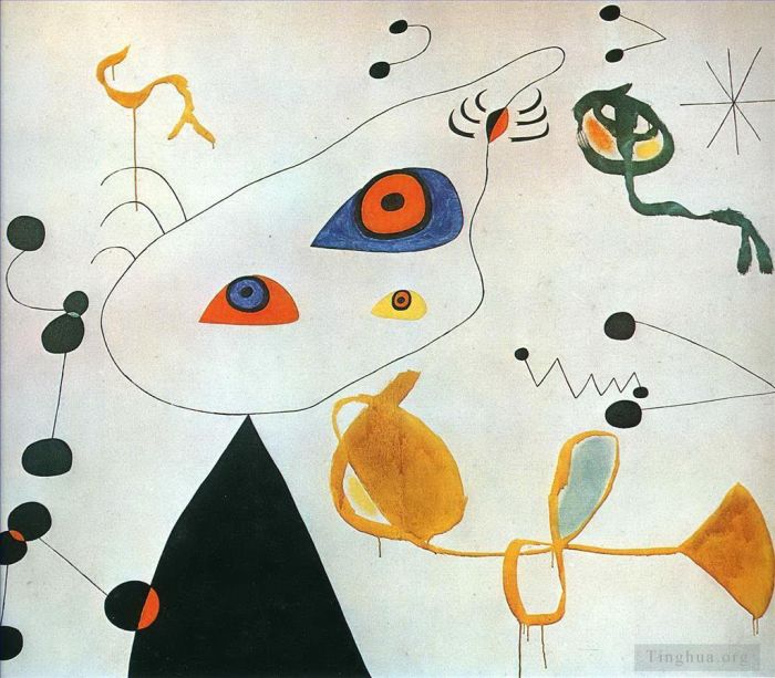 Joan Miró Types de peintures - Femme et oiseau dans la nuit 3