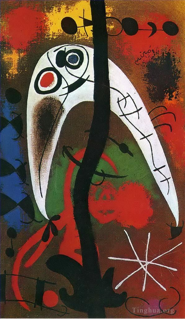 Joan Miró Types de peintures - Femme et oiseau dans la nuit 4
