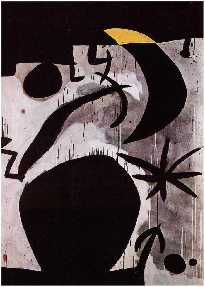 Joan Miró Types de peintures - Femme et oiseaux dans la nuit 2