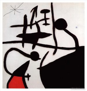 Joan Miró œuvre - Femme et oiseaux dans la nuit