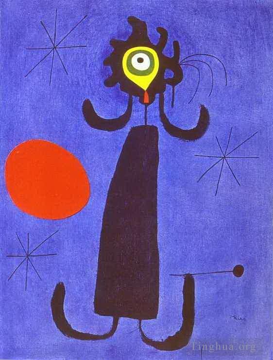Joan Miró Types de peintures - Femme devant le soleil