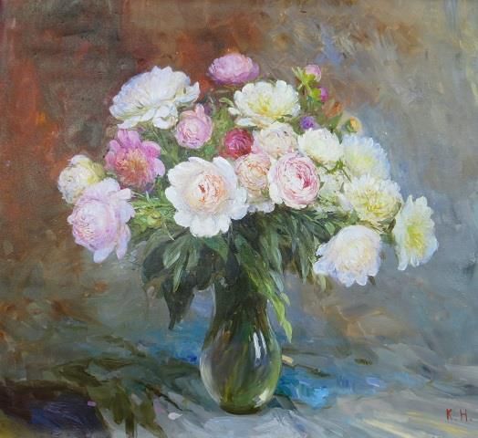 Komarov Nikolai Peinture à l'huile - Fleur