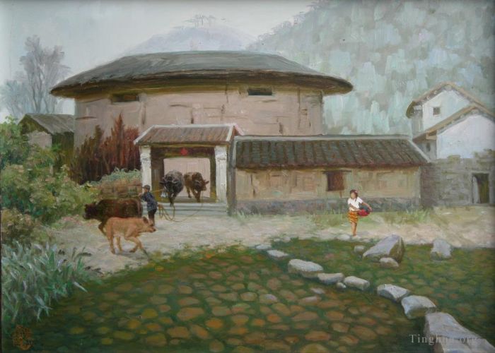 Li Jiahui Peinture à l'huile - Construction en terre 2004