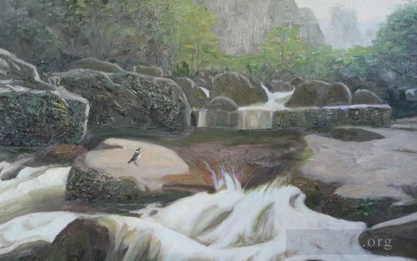 Li Jiahui Peinture à l'huile - Ruisseau Jinbian à Zhangjiajie