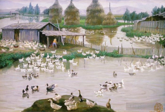 Li Jiahui Peinture à l'huile - Royaume des canards
