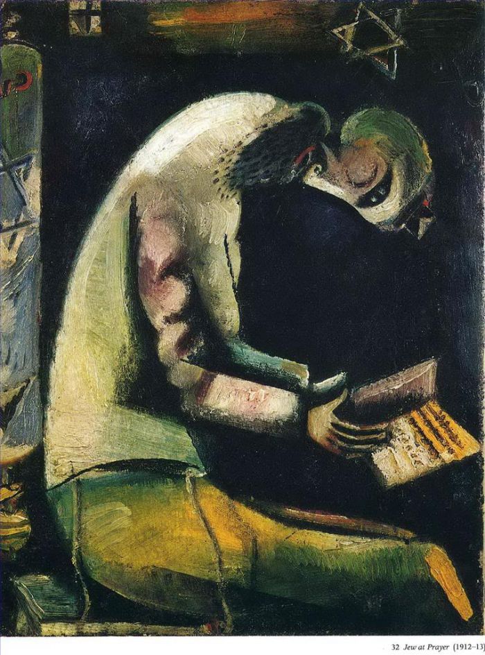Marc Chagall Peinture à l'huile - Juif en prière