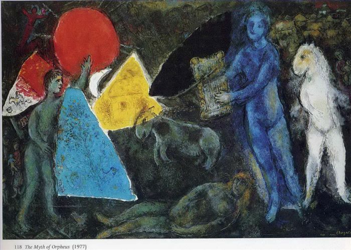 Marc Chagall Peinture à l'huile - Le mythe d'Orphée