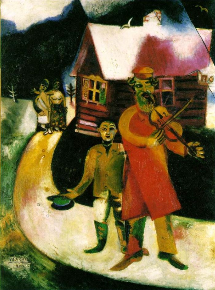 Marc Chagall Peinture à l'huile - Le violoniste