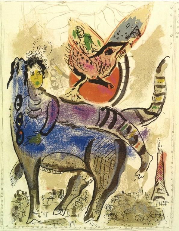 Marc Chagall Types de peintures - Une vache bleue