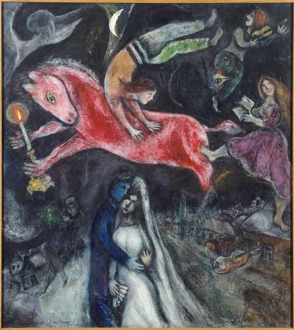 Marc Chagall Types de peintures - Un cheval rouge