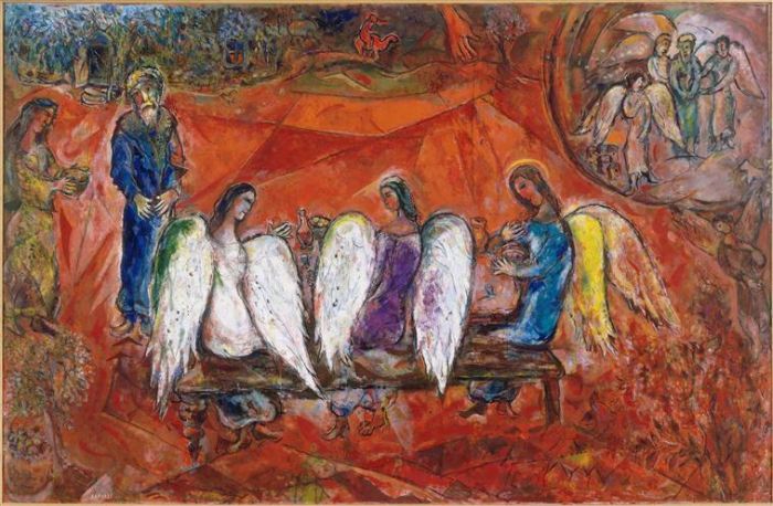 Marc Chagall Types de peintures - Abraham et trois anges