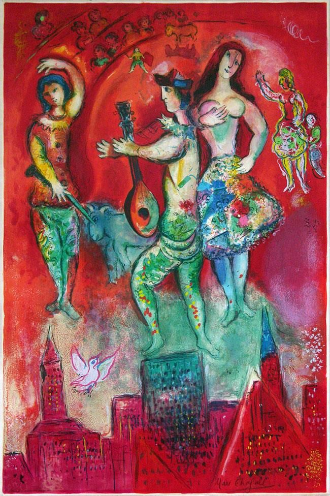 Marc Chagall Types de peintures - Lithographie couleur Carmen