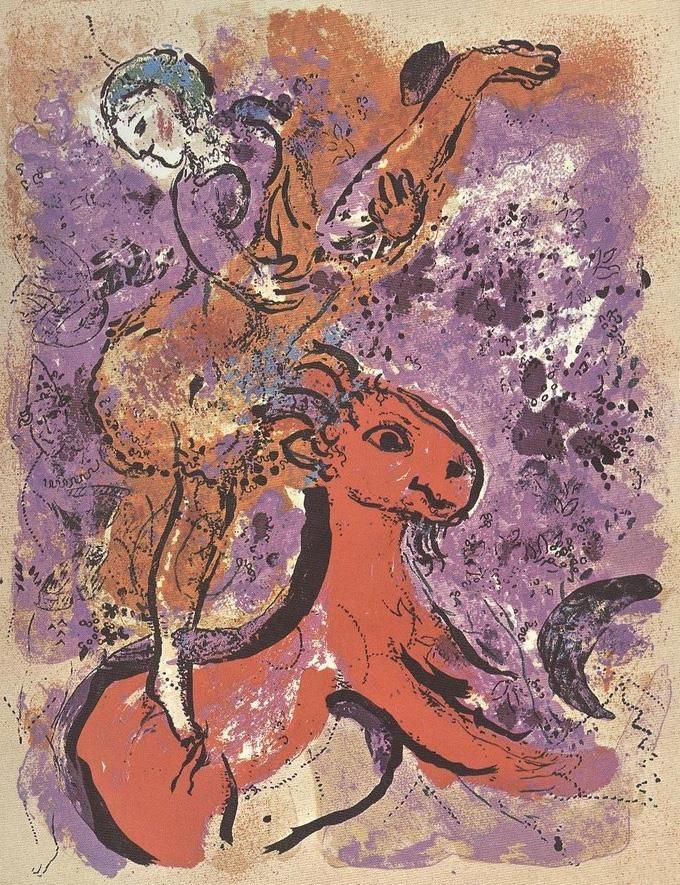 Marc Chagall Types de peintures - Cavalier de cirque à cheval
