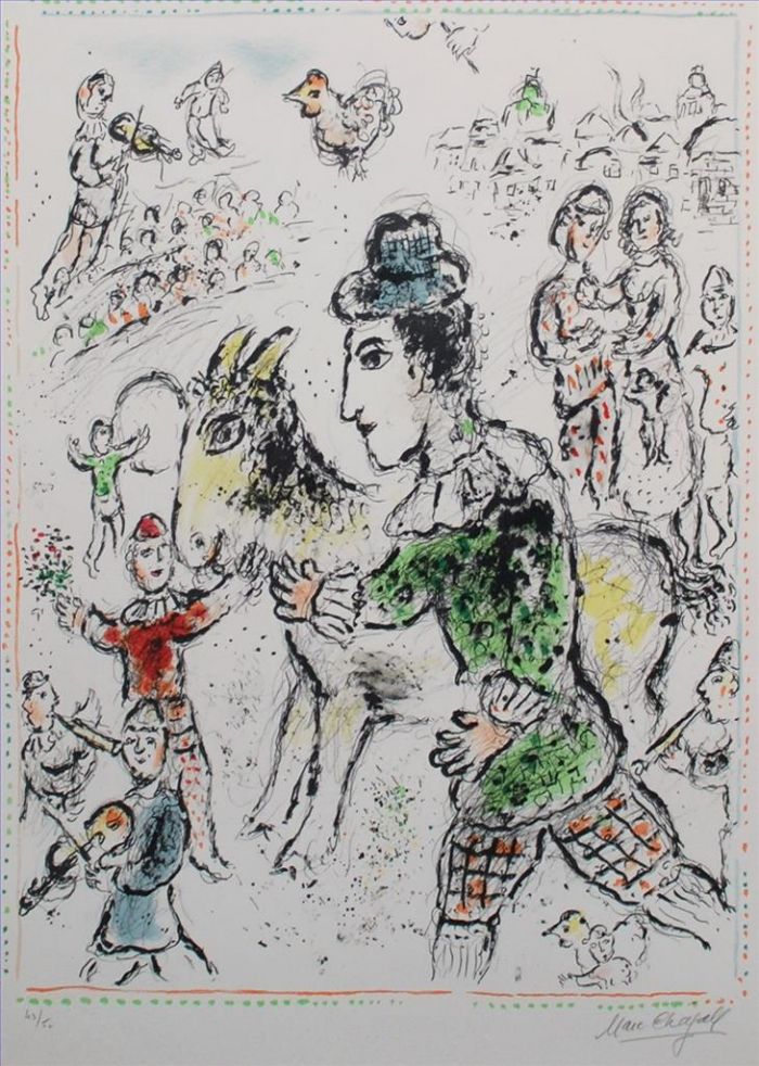 Marc Chagall Types de peintures - Clown à la chèvre jaune