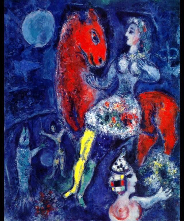Marc Chagall Types de peintures - Cavalière sur cheval rouge