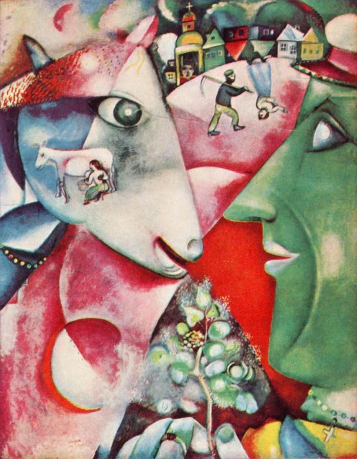 Marc Chagall Types de peintures - Moi et le village Surréalisme Expressionnisme
