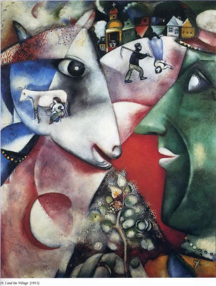 Marc Chagall Types de peintures - Moi et le village