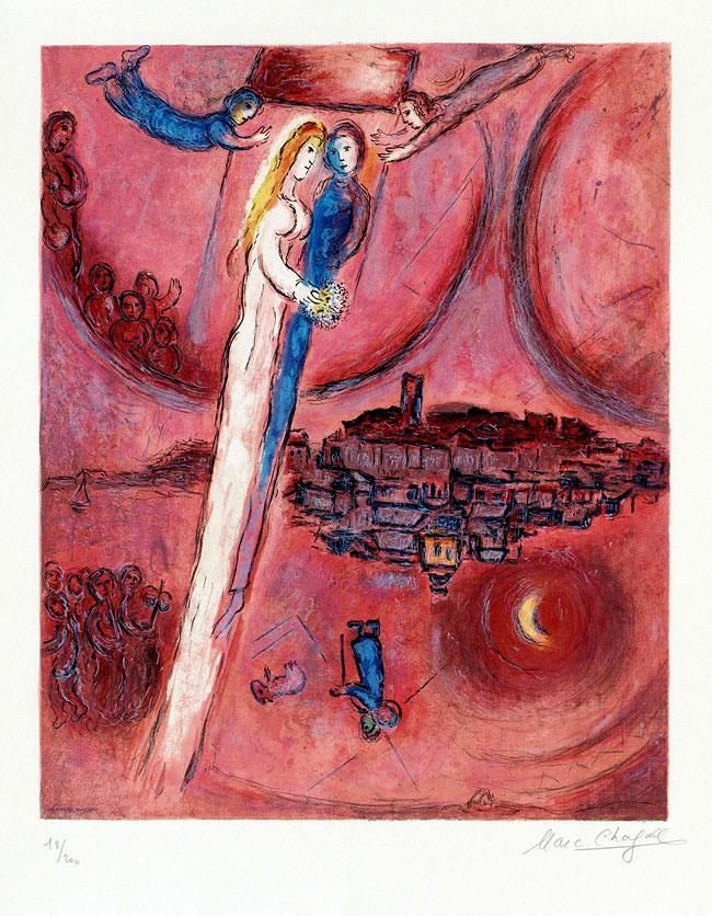 Marc Chagall Types de peintures - Lithographie couleur Le Cantique des Cantiques