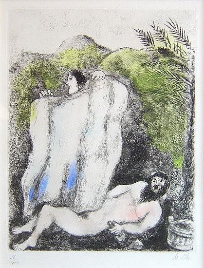 Marc Chagall Types de peintures - Gravure peinte à la main Le Manteau De Noé