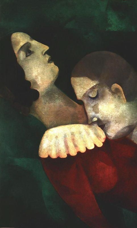 Marc Chagall Types de peintures - Les amoureux en vert