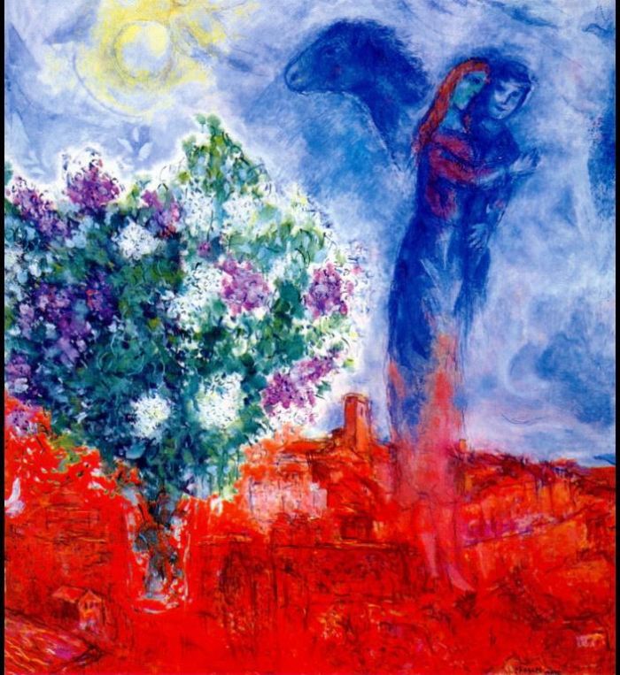 Marc Chagall Types de peintures - Amoureux sur Sant Paul