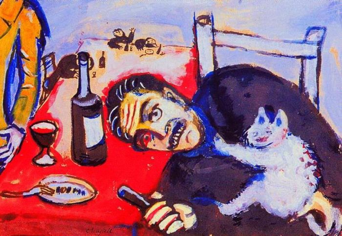 Marc Chagall Types de peintures - Homme à table