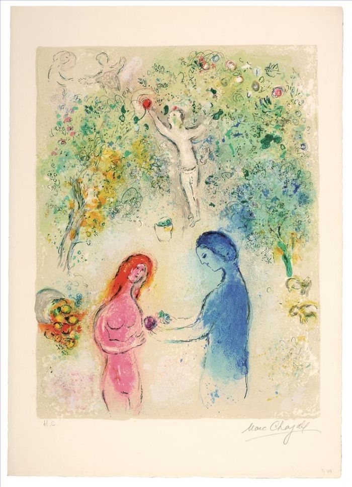 Marc Chagall Types de peintures - Lithographie Message Biblique