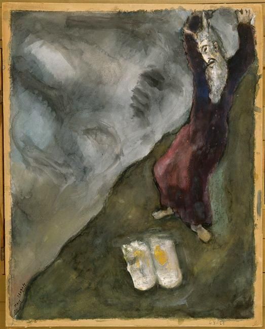 Marc Chagall Types de peintures - Moïse brise les Tables de la Loi