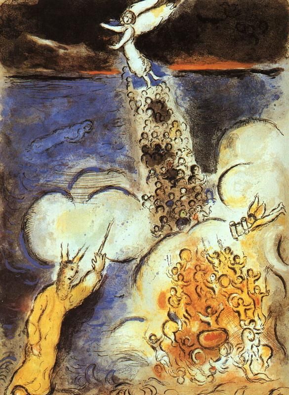 Marc Chagall Types de peintures - Moïse fait tomber les eaux sur l'armée égyptienne