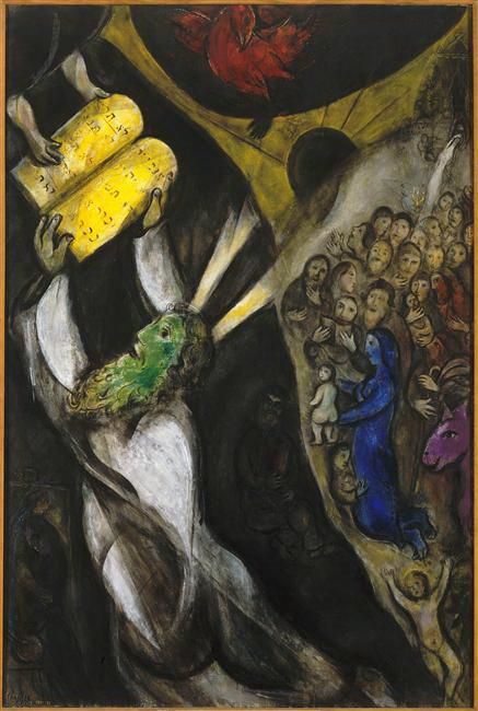 Marc Chagall Types de peintures - Moïse recevant les Tables de la Loi 2