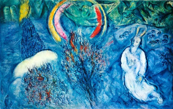 Marc Chagall Types de peintures - Moïse avec le buisson ardent