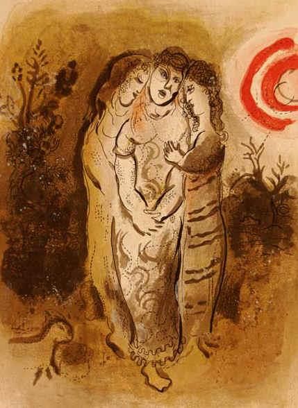 Marc Chagall Types de peintures - Lithographie de Naomi et sa belle-fille