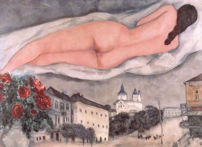 Marc Chagall Types de peintures - Nu sur Vitebsk