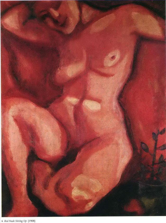 Marc Chagall Types de peintures - Nu rouge assis