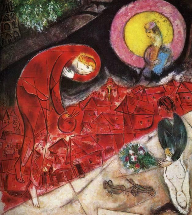 Marc Chagall Types de peintures - Toits rouges