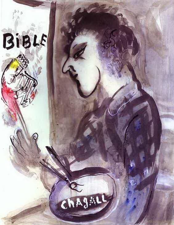 Marc Chagall Types de peintures - Autoportrait avec une palette