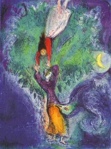 Marc Chagall Types de peintures - Alors elle est descendue de l'arbre
