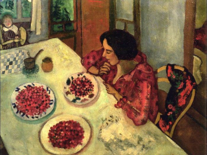 Marc Chagall Types de peintures - Fraises Bella et Ida à table