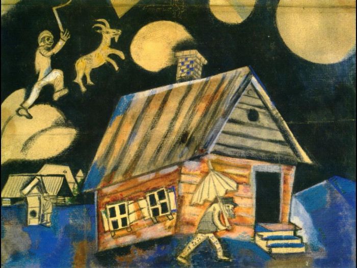 Marc Chagall Types de peintures - Etude pour le tableau Pluie