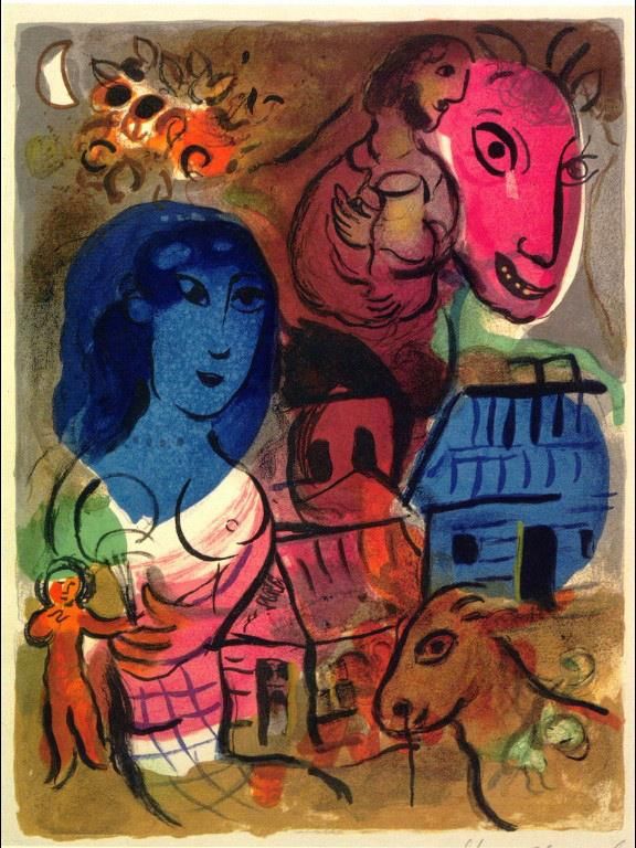 Marc Chagall Types de peintures - Les passagers d'Antilopa