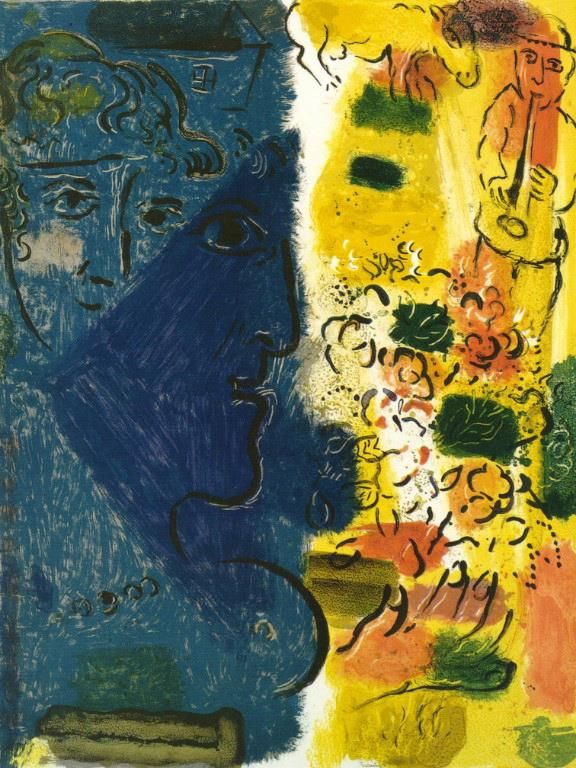 Marc Chagall Types de peintures - Le visage bleu
