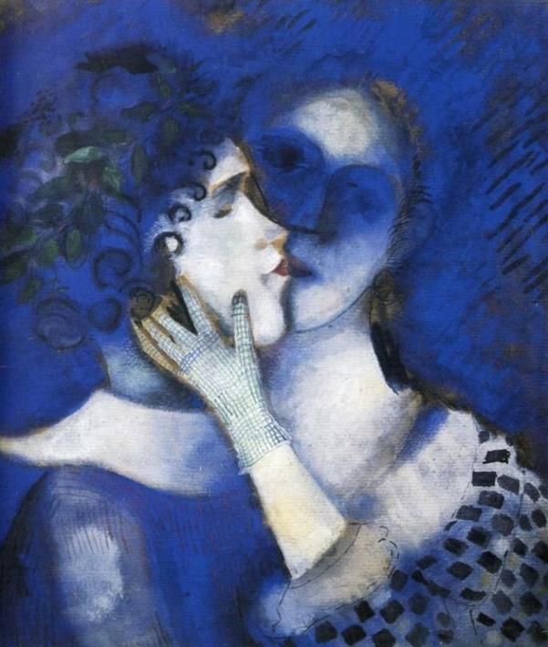 Marc Chagall Types de peintures - Les amoureux bleus