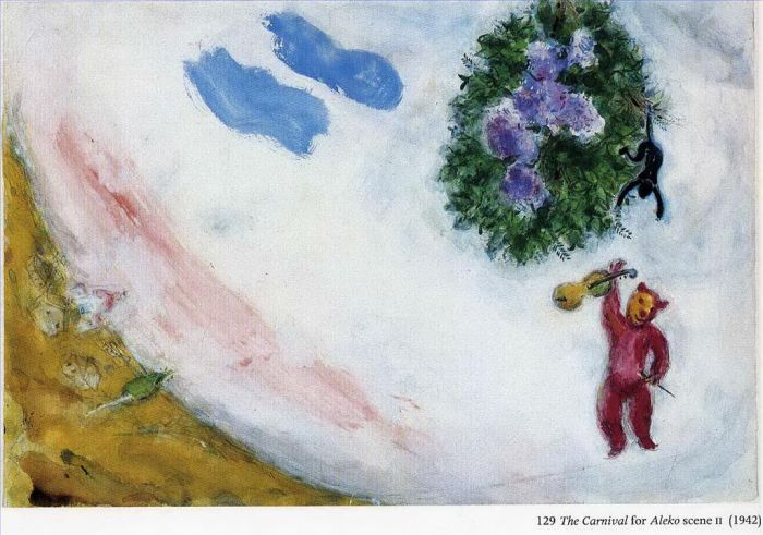 Marc Chagall Types de peintures - La scène du Carnaval II du Ballet Aleko