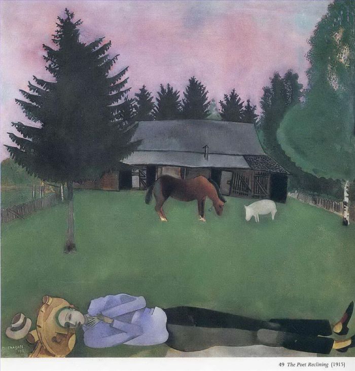 Marc Chagall Types de peintures - Le poète couché