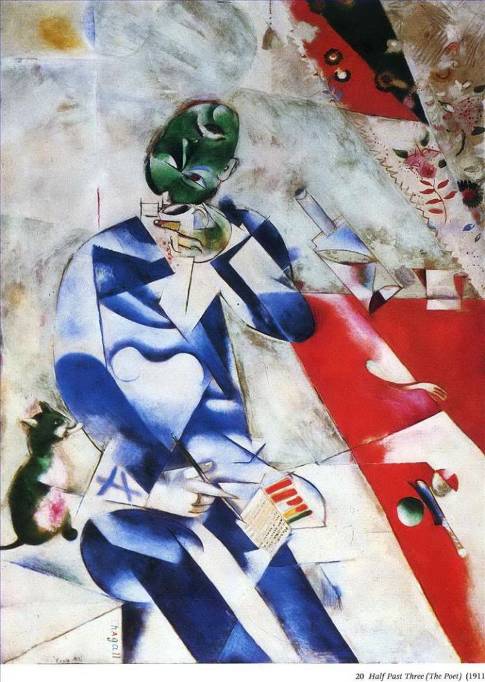 Marc Chagall Types de peintures - Le poète ou trois heures et demie