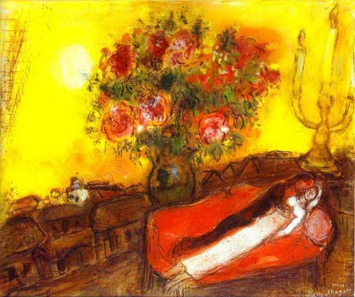 Marc Chagall Types de peintures - Le Ciel s'enflamme