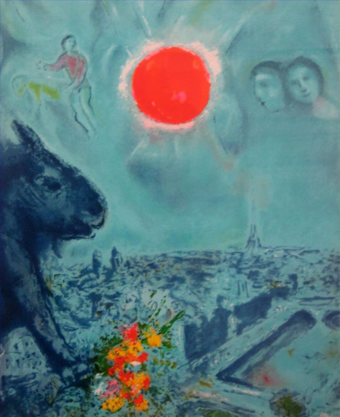 Marc Chagall Types de peintures - Le soleil sur Paris